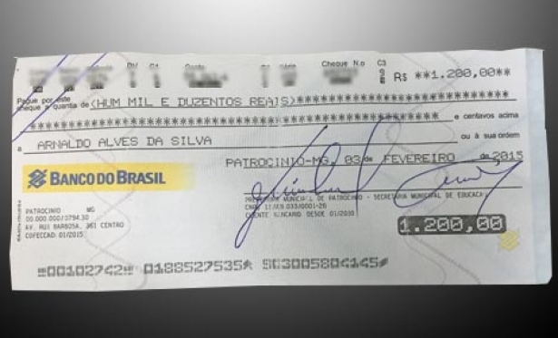 Estelionatrio tenta usar cheques falsificados em nome da prefeitura de Patrocnio