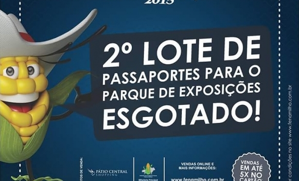 Esgota 2 lote dos passaportes da Fenamilho 2015